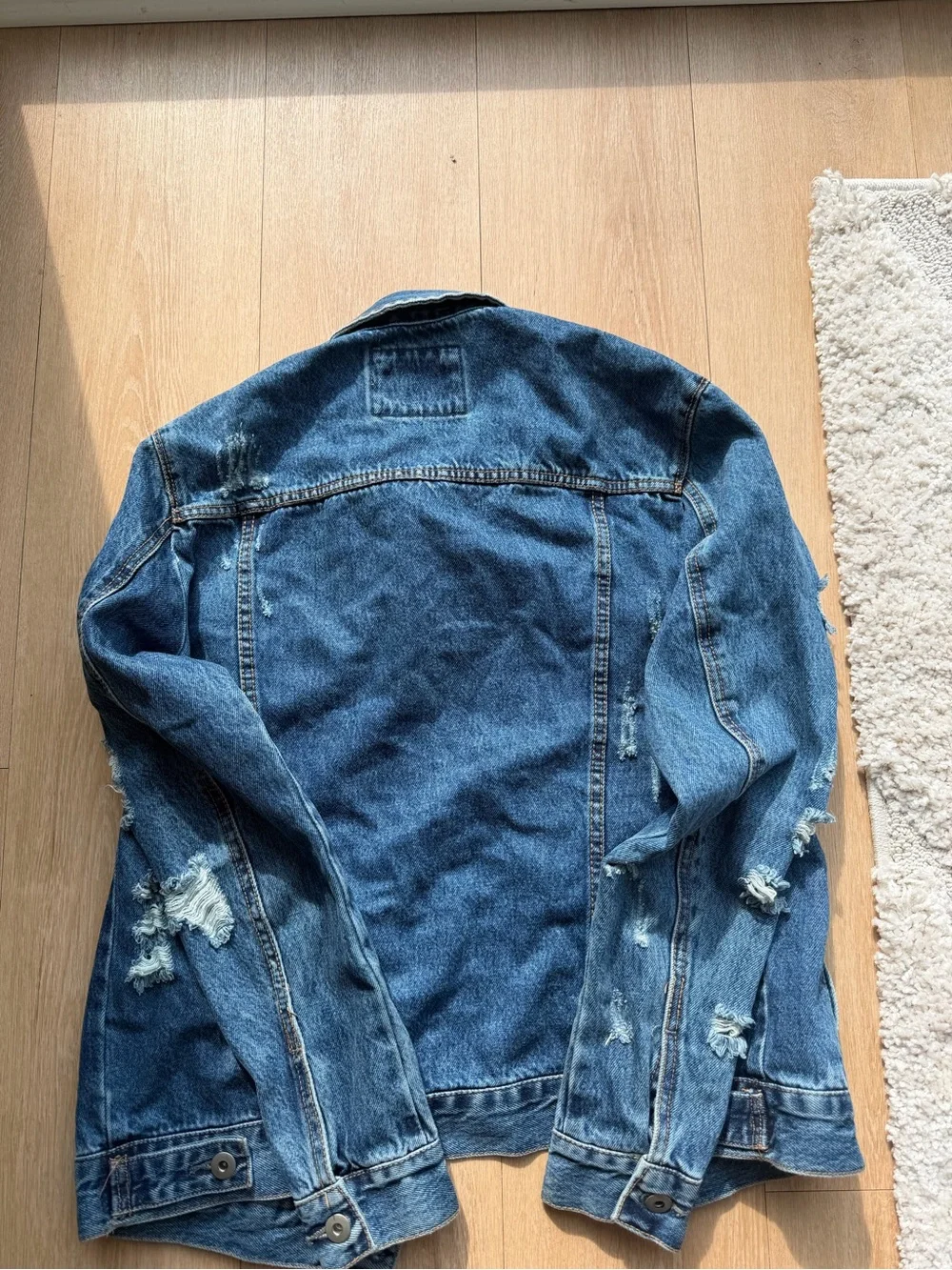 Forever 21 Blue Distressed Denim Jacket